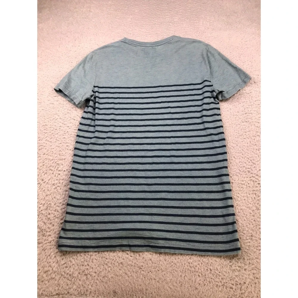 Polo Ralph Lauren Shirt Mens M Blue Striped Nautical Graphic Crew Short Sleeve
